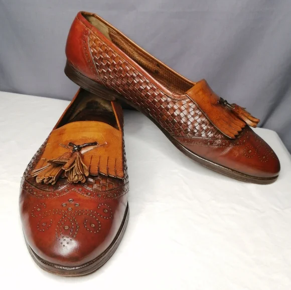 Bragano Basket Weave Spectator Kiltie loafers - Picture 7 of 11